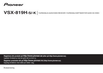Pioneer VSX-819H-S - User manual - norvÃ©gien, suÃ©dois