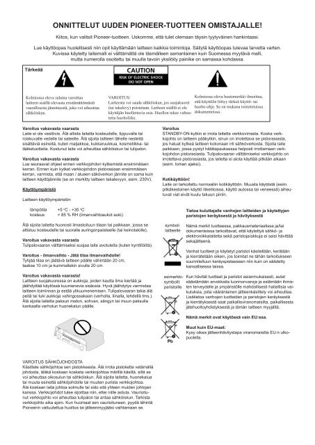 Pioneer SC-LX72 - User manual - finnois