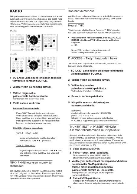 Pioneer SC-LX72 - User manual - finnois