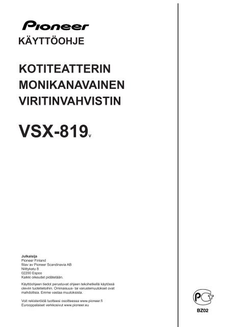 Pioneer VSX-819H-K - User manual - finnois