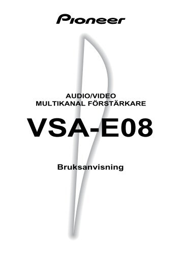 Pioneer VSA-E08 - User manual - suÃ©dois