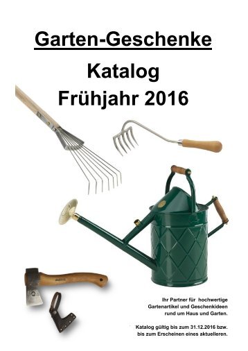 Garten-Geschenke  -  Katalog Frühjahr 2016