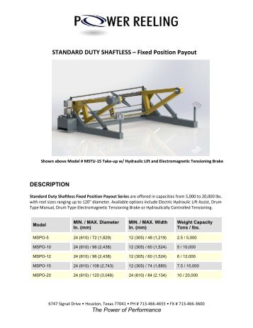 (10) STANDARD DUTY SHAFTLESS FIXED POS. PAYOUT