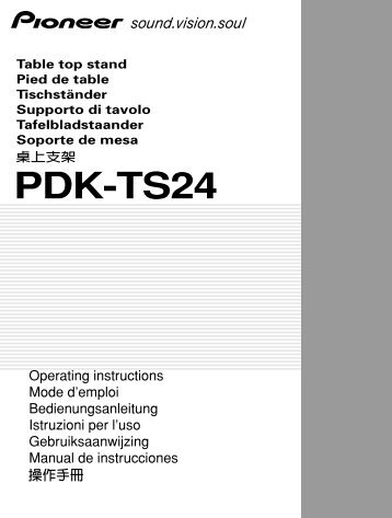 Pioneer PDK-TS24 - User manual - allemand, anglais, espagnol, franÃ§ais, italien, nÃ©erlandais, Chinese