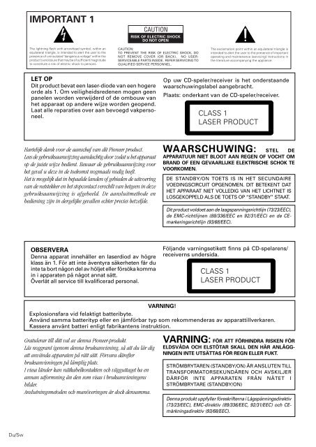 Pioneer PDR-L77 - User manual - n&eacute;erlandais