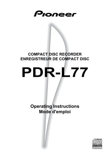 Pioneer PDR-L77 - User manual - anglais, franÃ§ais