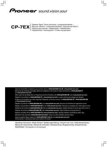 Pioneer CP-7EX - User manual - allemand, danois, anglais, espagnol, franÃ§ais, italien, nÃ©erlandais, norvÃ©gien, polonais, portugais, russe, suÃ©dois, turc