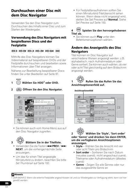 Pioneer DVR-940HX-S - User manual - allemand