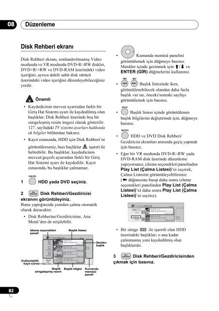 Pioneer DVR-540H-S - User manual - turc