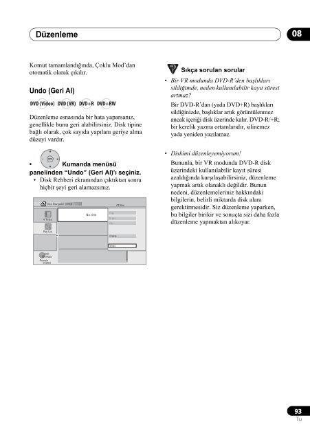 Pioneer DVR-540H-S - User manual - turc