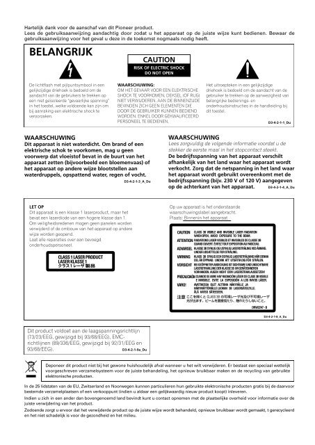 Pioneer DVR-RT601H-S - User manual - n&eacute;erlandais