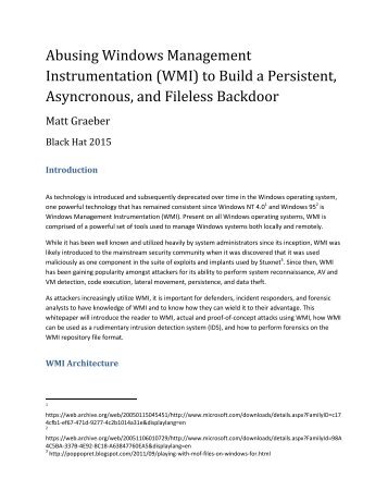 us-15-Graeber-Abusing-Windows-Management-Instrumentation-WMI-To-Build-A-Persistent%20Asynchronous-And-Fileless-Backdoor-wp