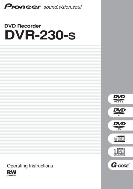 Pioneer DVR-230-S - User manual - anglais