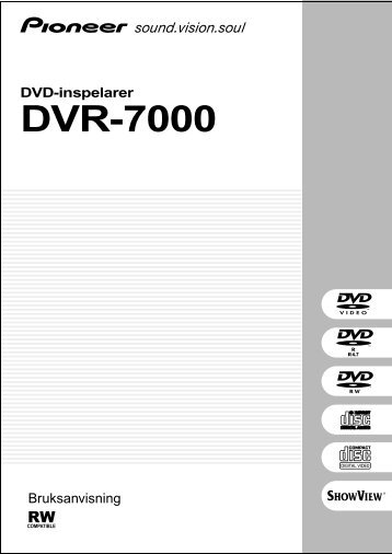Pioneer DVR-7000 - User manual - suÃ©dois