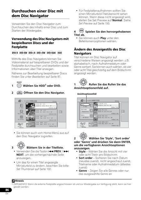 Pioneer DVR-545HX-S - User manual - allemand