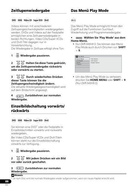 Pioneer DVR-545HX-S - User manual - allemand