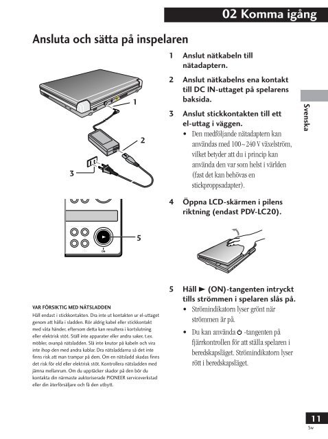 Pioneer PDV-LC20 - User manual - su&eacute;dois