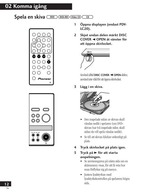 Pioneer PDV-LC20 - User manual - su&eacute;dois