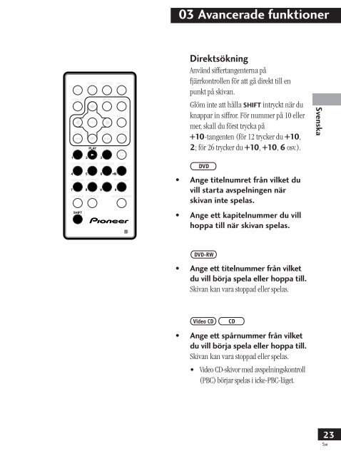 Pioneer PDV-LC20 - User manual - su&eacute;dois