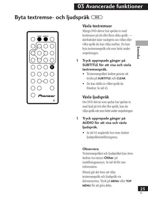 Pioneer PDV-LC20 - User manual - su&eacute;dois