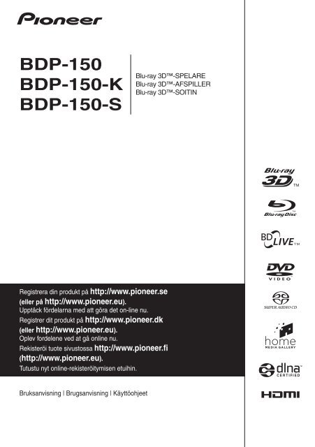 Pioneer BDP-150-K - User manual - danois, finnois, su&amp;eacute;dois