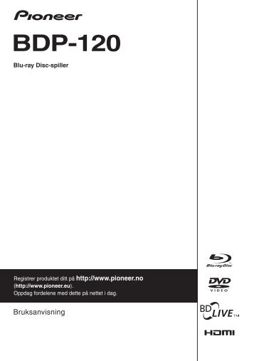 Pioneer BDP-120 - User manual - norvÃ©gien