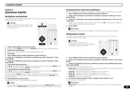 Pioneer DCS-424 - User manual - finnois