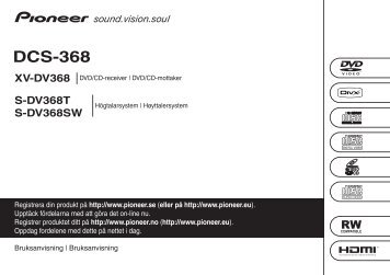 Pioneer DCS-368K - User manual - norvÃ©gien, suÃ©dois