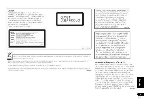 Pioneer DCS-368K - User manual - norv&eacute;gien, su&eacute;dois