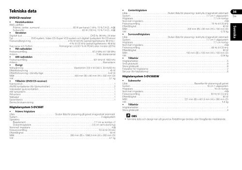 Pioneer DCS-368K - User manual - norv&eacute;gien, su&eacute;dois