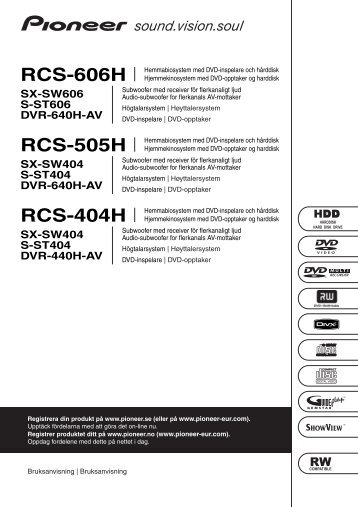 Pioneer RCS-505H - User manual - norvÃ©gien, suÃ©dois