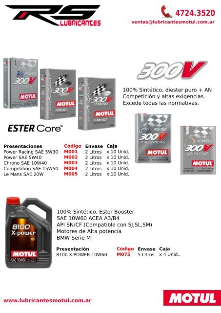 Catalogo Motul