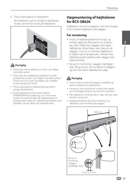 Pioneer BCS-SB626 - User manual - danois, finnois, su&eacute;dois