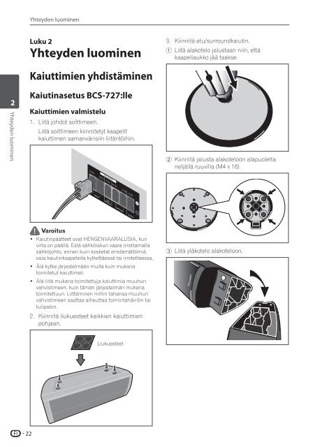 Pioneer BCS-SB626 - User manual - danois, finnois, su&eacute;dois