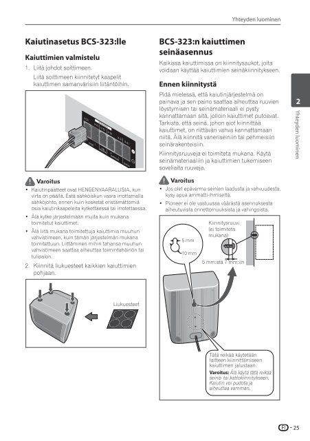 Pioneer BCS-SB626 - User manual - danois, finnois, su&eacute;dois