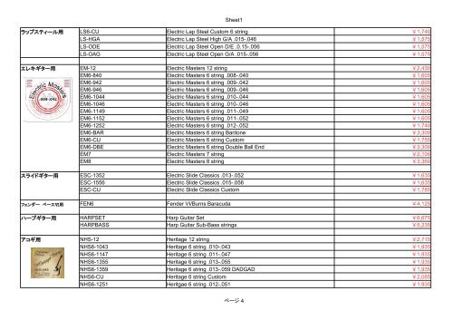 Newtone Strings 2016 Price List