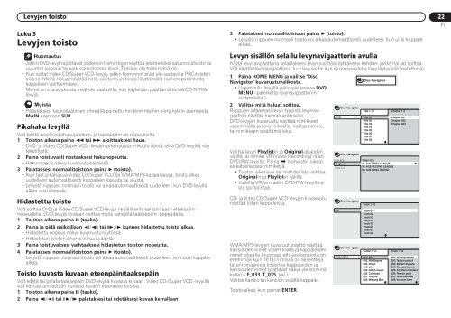 Pioneer DCS-525 - User manual - finnois