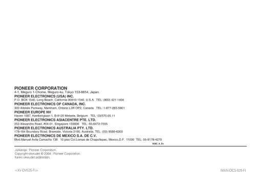 Pioneer DCS-525 - User manual - finnois