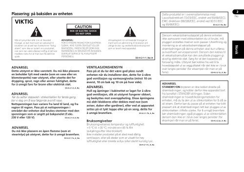 Pioneer DCS-368 - User manual - norv&eacute;gien, su&eacute;dois