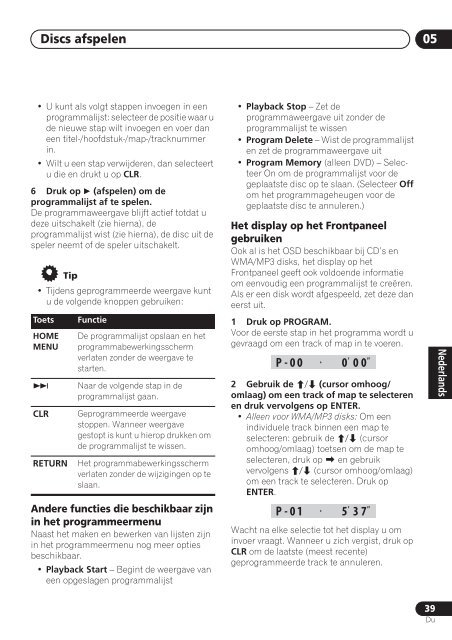 Pioneer DCS-525 - User manual - n&eacute;erlandais