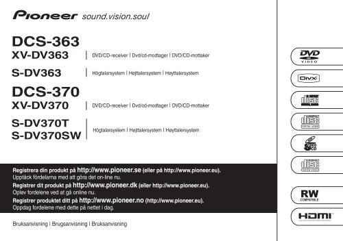Pioneer DCS-370 - User manual - danois, norv&eacute;gien, su&eacute;dois