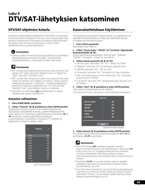 Pioneer PDP-LX6090H - User manual - finnois