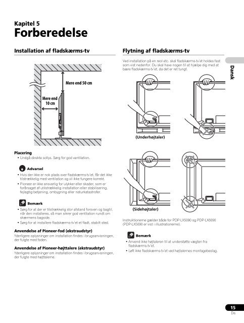 Pioneer PDP-LX6090 - User manual - danois, norv&eacute;gien, su&eacute;dois