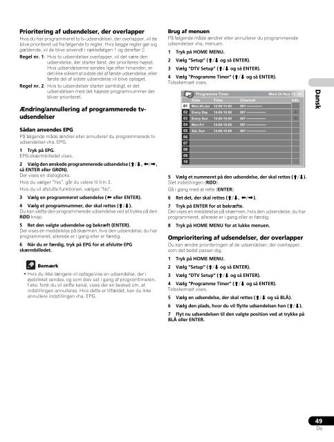 Pioneer PDP-LX6090 - User manual - danois, norv&eacute;gien, su&eacute;dois