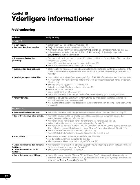 Pioneer PDP-LX6090 - User manual - danois, norv&eacute;gien, su&eacute;dois