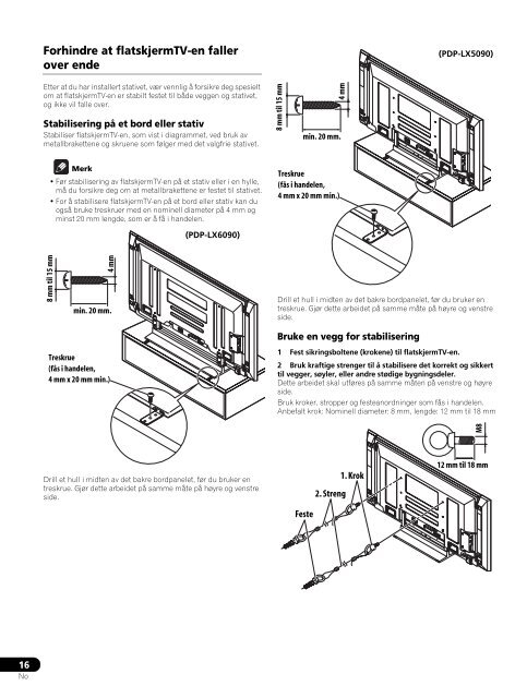 Pioneer PDP-LX6090 - User manual - danois, norv&eacute;gien, su&eacute;dois