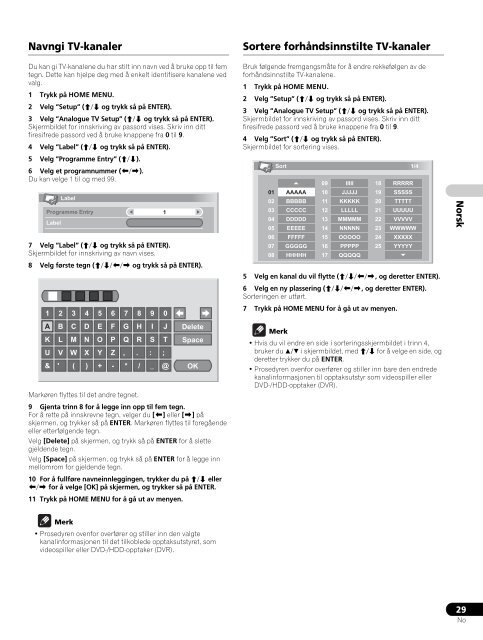 Pioneer PDP-LX6090 - User manual - danois, norv&eacute;gien, su&eacute;dois