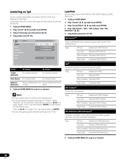 Pioneer PDP-LX6090 - User manual - danois, norv&eacute;gien, su&eacute;dois