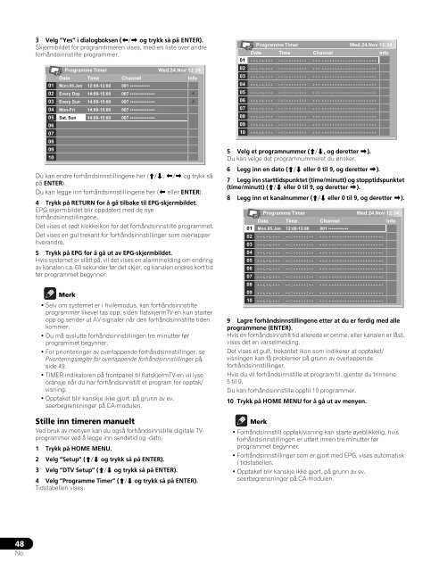 Pioneer PDP-LX6090 - User manual - danois, norv&eacute;gien, su&eacute;dois