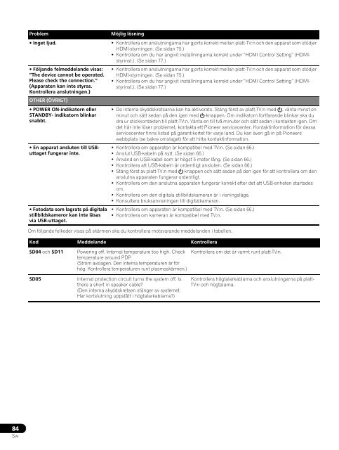 Pioneer PDP-LX6090 - User manual - danois, norv&eacute;gien, su&eacute;dois